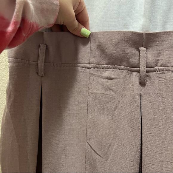 Fashion Nova White Brown High Waisted Paper Bag Pants Jumpsuit Size Medium - Picture 4 of 12